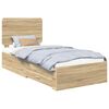 vidaXL Bettrahmen mit Kopfteil Sonoma-Eiche 90 x 190 cm Holzwerkstoff