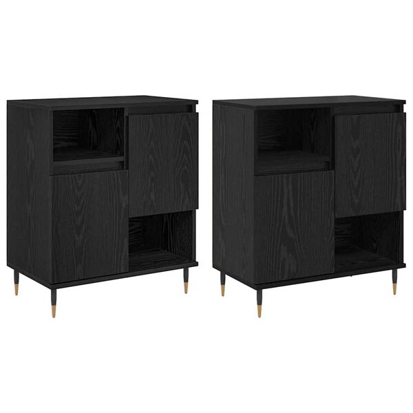 vidaXL Sideboards 2 pcs Schwarz Eichen-Optik 120 x 35 x 70 cm