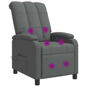 vidaXL Massage Relaxsessel Dunkelgrau Stoff