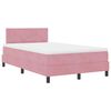 vidaXL LED Boxspringbett mit LED-Lichtleisten Rosa 120 x 190 cm Samt