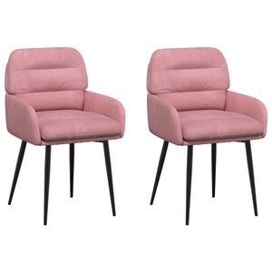 vidaXL Esszimmerst&uuml;hle 2 pcs Samt Rosa 59 x 59,5 x 90 cm