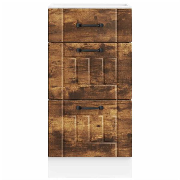 vidaXL K&uuml;chen-Unterschrank Lucca R&auml;uchereiche Holzwerkstoff