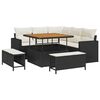 vidaXL Garten-Sofa-Set mit Kissen mit Speicher 8 pcs Schwarz und Creme