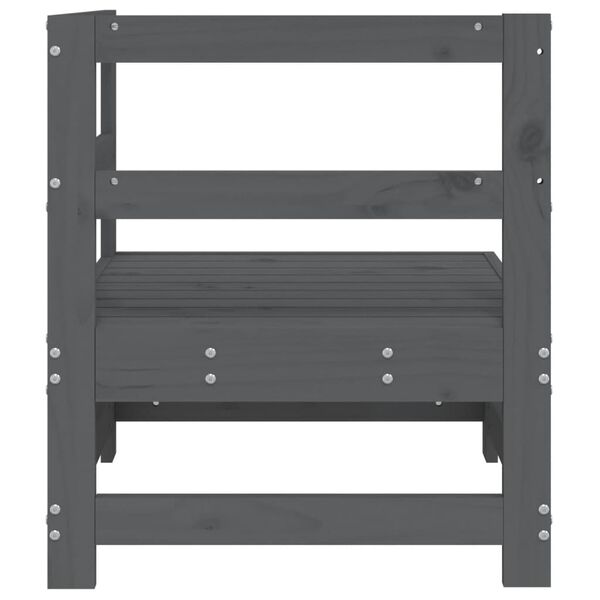 vidaXL Garten-Ecksofa Grau Massivholz Kiefer