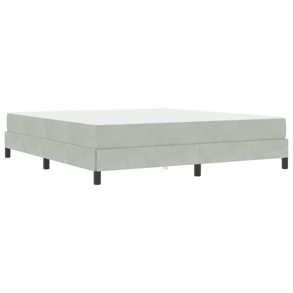 vidaXL Boxspringbett mit Matratze Hellgrau 180 x 200 cm Stoff