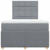 vidaXL Boxspringbett mit Matratze Hellgrau 120x190 cm Stoff