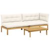 vidaXL 3 St&uuml;ck Garten Pallet Sofa Einheiten Massivholz Akazie