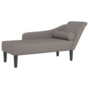 vidaXL Chaiselongue mit Kissen Taupe Stoff