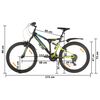 vidaXL Mountainbike 21 Gang 26 Zoll Rad 49 cm Schwarz