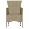 vidaXL 7-tlg. Garten-Essgruppe Poly Rattan Beige