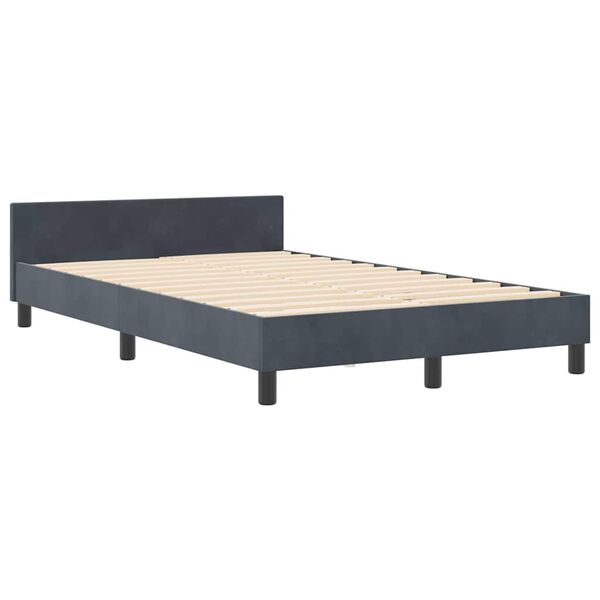 vidaXL Boxspringbett mit Kopfteil Dunkelgrau 120 x 200 cm Samt