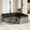 vidaXL Gartensofa-set mit Kissen 9 pcs Hellgrau Poly-Rattan