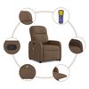 vidaXL Massagesessel mit Aufstehhilfe Braun Stoff