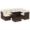 vidaXL 8-tlg. Garten-Sofagarnitur mit Kissen Braun Poly Rattan