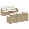 vidaXL Gartensofa-set 7 stk. Beige Poly-Rattan