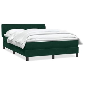 vidaXL Boxspringbett mit Matratze Dunkelgr&uuml;n 160x220 cm Samt