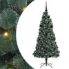 vidaXL K&uuml;nstlicher vorbeleuchteter Weihnachtsbaum mit Kugelset Gr&uuml;n