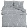 vidaXL Bettw&auml;sche-Set Grau und Wei&szlig; 155x220 cm Baumwolle