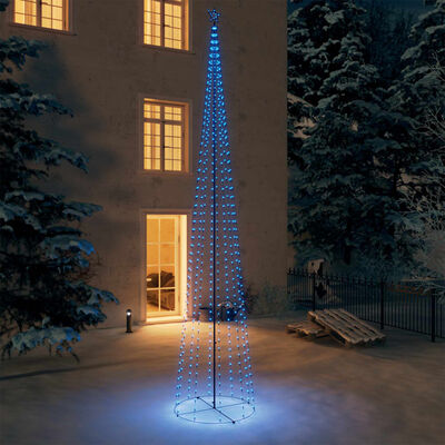 vidaXL Weihnachtsbaum Kegelform 752 LEDs Deko Blau 160x500 cm