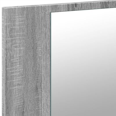 vidaXL LED-Spiegelschrank Grau Sonoma 90x12x45 cm Acryl
