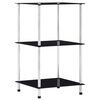vidaXL Regal mit 3 Ablagen Schwarz 40x40x67 cm Hartglas