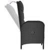 vidaXL 3-tlg. Garten-Lounge-Set mit Kissen Schwarz Poly Rattan