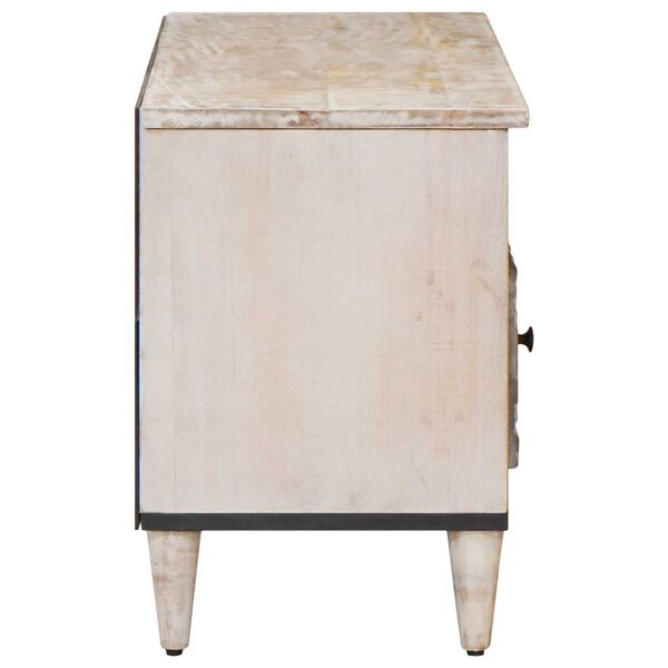 vidaXL TV-Schr&auml;nk mit Regal Wei&szlig; 100 x 33,5 x 46 cm Massivholz Mango