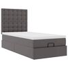 vidaXL Ottoman-Bett mit Matratze Grau 90x190 cm Kunstleder