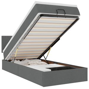 vidaXL Ottoman-Bett mit Matratze Dunkelgrau 90x190 cm Stoff
