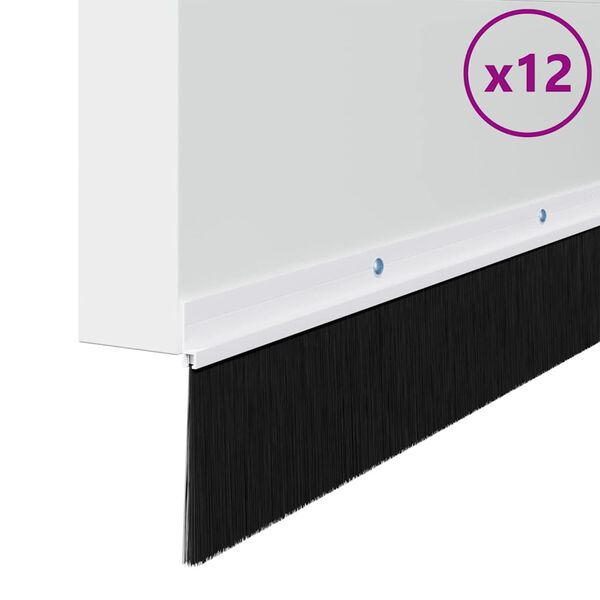 vidaXL Aufsteck T&uuml;rb&uuml;rstendichtungen 12 pcs Wei&szlig; 100 cm
