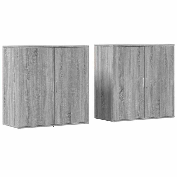 vidaXL Sideboards 2 Stk. Grau Sonoma 79x38x80 cm Holzwerkstoff
