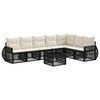vidaXL Gartensofa-set 8 Stk. Schwarz und Cremewei&szlig; Poly-Rattan