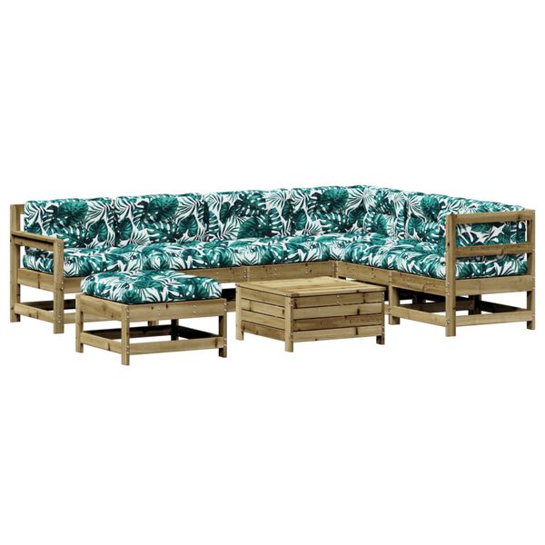 vidaXL 8-tlg. Garten-Lounge-Set mit Kissen Imprägniertes Kiefernholz