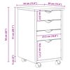 vidaXL Rollschrank mit Rollen MOSS Honigbraun 34 x 39 x 56 cm