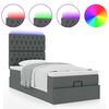 vidaXL Ottoman-Bett mit Matratze & LEDs Dunkelgrau 90x190 cm Stoff