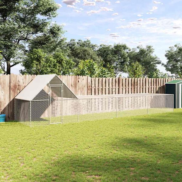 vidaXL H&uuml;hnerstall 8x2x2 m Verzinkter Stahl