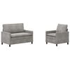 vidaXL Sofa Set 2 Stk. Hellgrau Samt