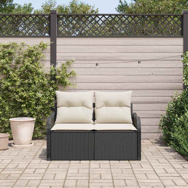 vidaXL Gartensofa Schwarz 121 x 62 x 69cm Poly-Rattan