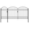 vidaXL Gartentor mit gew&ouml;lbtem Oberteil Assen Grau 400 x 125 cm Stahl