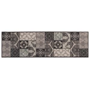 vidaXL K&uuml;chen Teppich Schwarzes Mosaik 150 x 45 cm 100% Polyamid