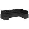 vidaXL Garten-Sofa-Set mit Kissen 8 pcs Schwarz Poly Rattan