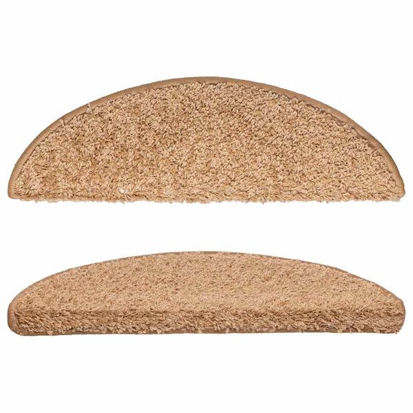 vidaXL Stufenmatten 15 Stk. 56x17x3 cm Beige Halbrund