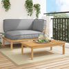 vidaXL Sofa Set mit Kissen Uni 2 pcs Grau Massivholz Akazie