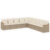 vidaXL 9-tlg. Garten-Sofagarnitur mit Kissen Beige Poly Rattan