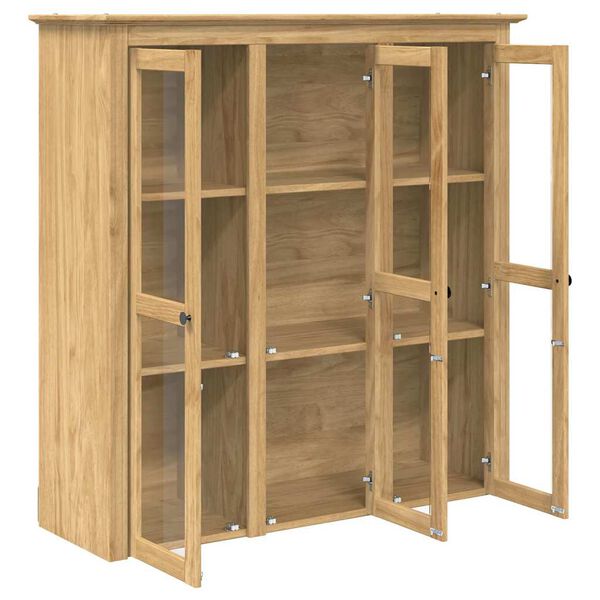 vidaXL Schrank mit Glast&uuml;ren BODO Honigbraun 115,5 x 38,5 x 117,7 cm