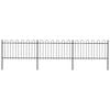 vidaXL Gartenzaun mit Rundbogen Stahl 504 x 100 cm Schwarz