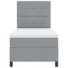 vidaXL Boxspringbett mit Matratze Hellgrau 90 x 200 cm Stoff