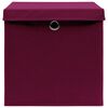 vidaXL Aufbewahrungsboxen mit Deckeln 10 Stk. 28x28x28 cm Dunkelrot