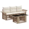 vidaXL Gartensofa-set 4 stk. Beige und Cremewei&szlig; Poly-Rattan