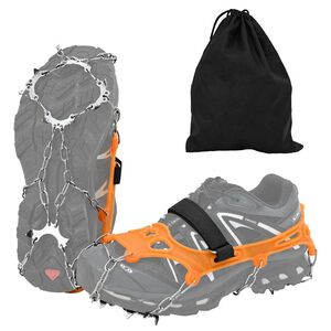 vidaXL Eiskrallen f&uuml;r Schuhe mit 10 Spikes Orange S